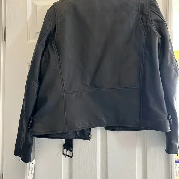 Whet Blue REBEL WOMENS FASHION LEATHER JACKET NAVY BLUE Size XL